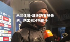 米兰体育-汉堡SV客场失利，跌出积分榜前十